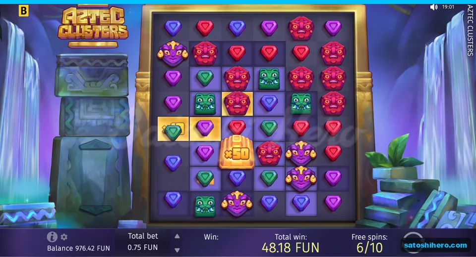 Free spins screen showing golden x50 wild