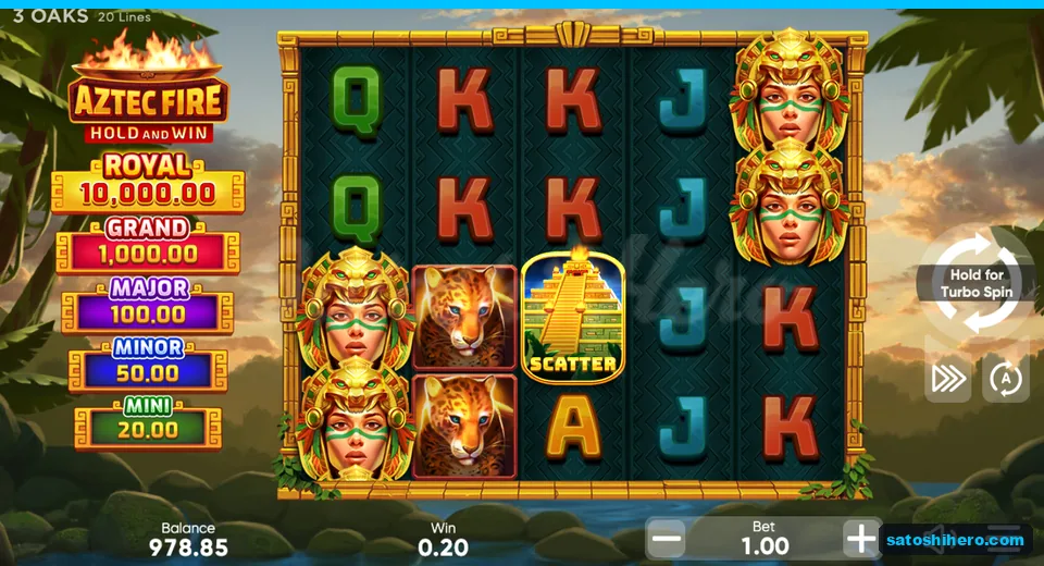 Reel board at rest with wild stacks and jackpot plaques