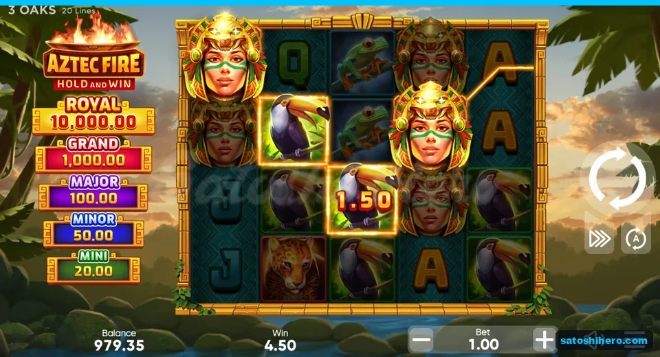 Reel board showing $4.50 win through wild and toucans