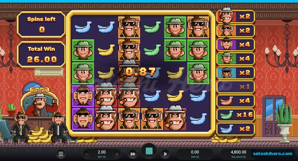 Green banana multiplier reaches x16 late in round