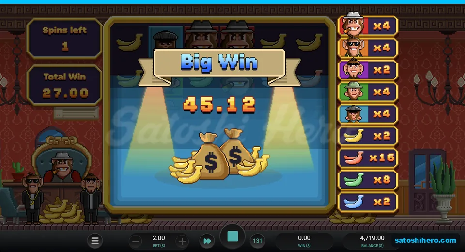 Red banana multiplier reaches x16 on big win