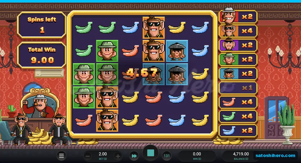 Multiplier panels reach x4 on final free spin