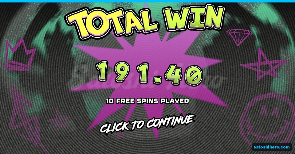 Total win card displays $191.40 payout