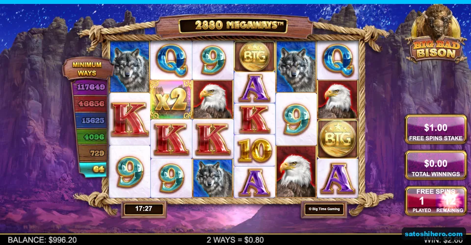 Free spin grid with multiplier wild and scatters