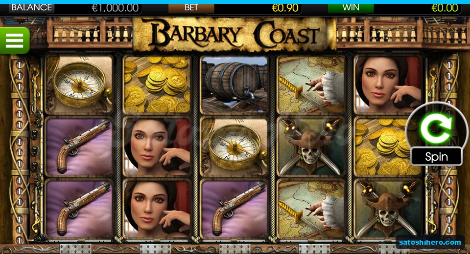 $1,000.00 balance above five reels of pirate symbols