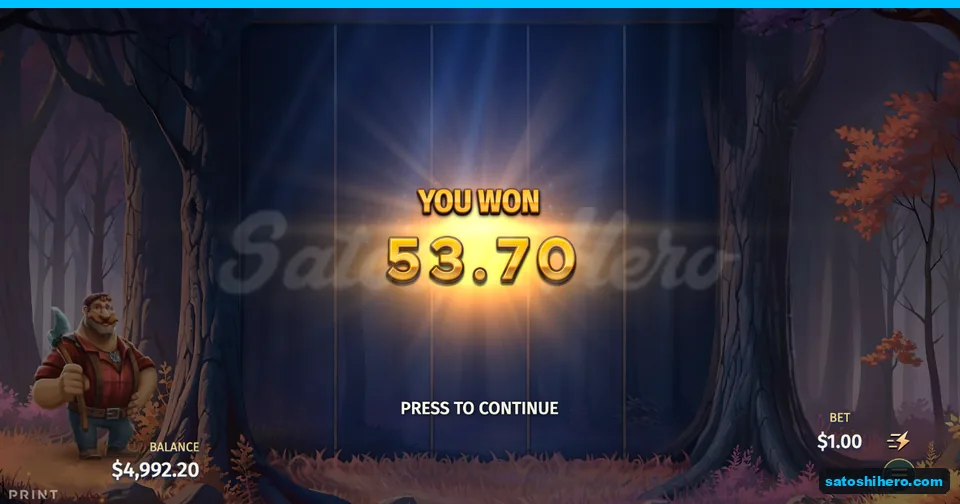 Win screen displays 53.70 after free spins