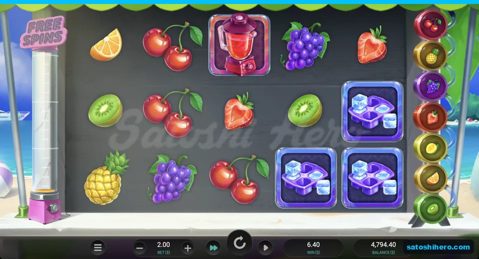 Ice trays and cherries show $6.40 win
