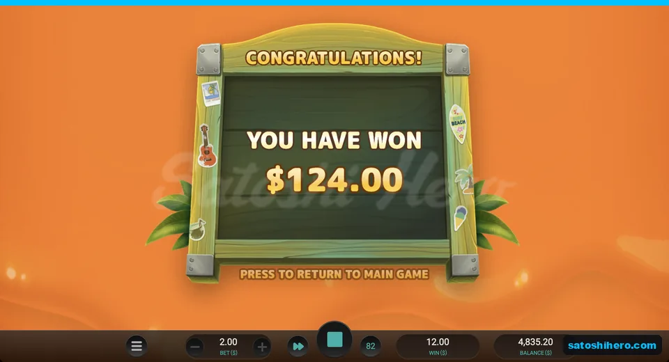 Total screen shows $124.00 bonus payout