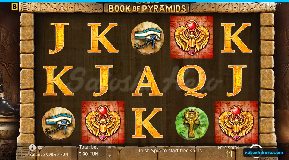 Trigger screen showing three scarabs and prompt