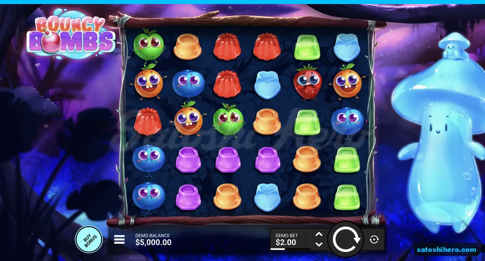 Fruit grid beside a jelly mushroom