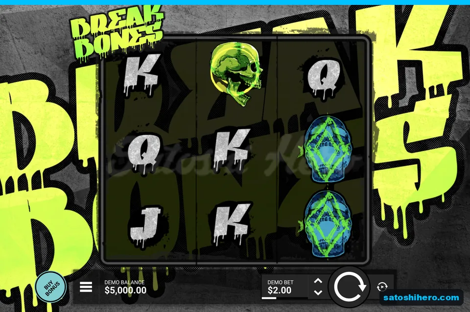 Neon skull grid over lime graffiti wall