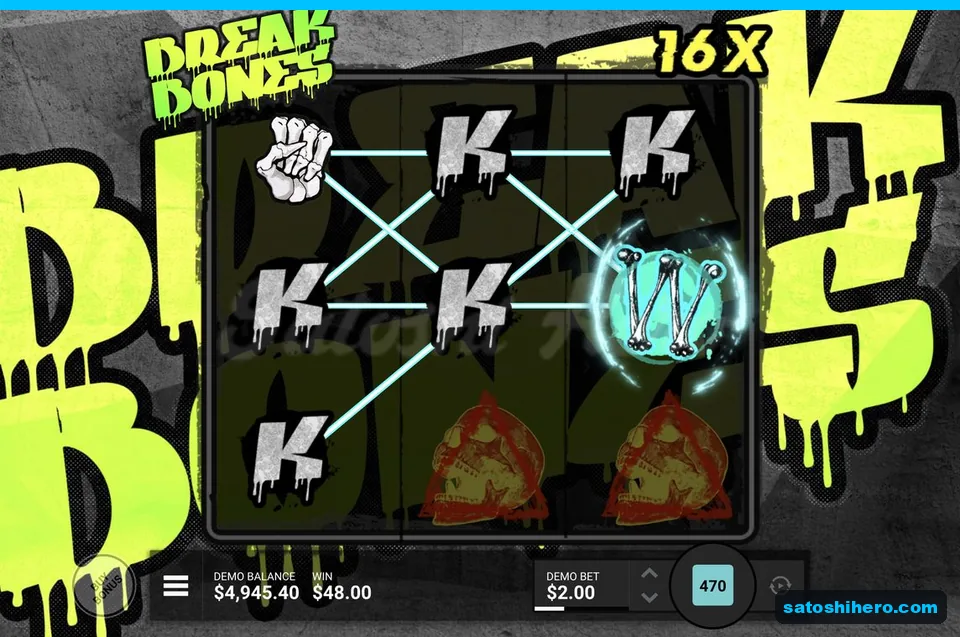 Skeleton Hand win with 16x multiplier