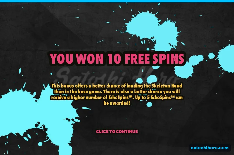 Award card shows 10 free spins