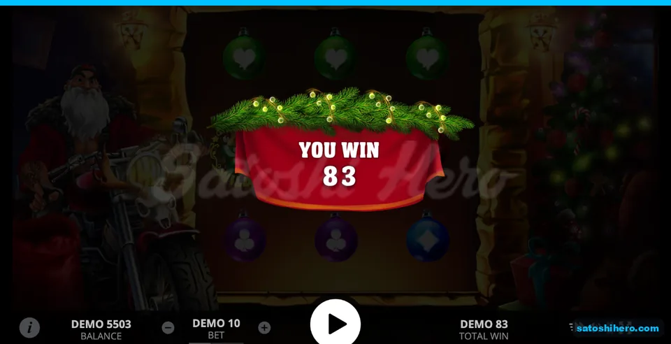83 DEMO total win shown after ten free spins