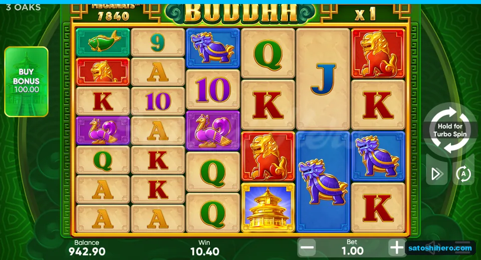 Six-reel layout showing 10.40 win and x3 multiplier