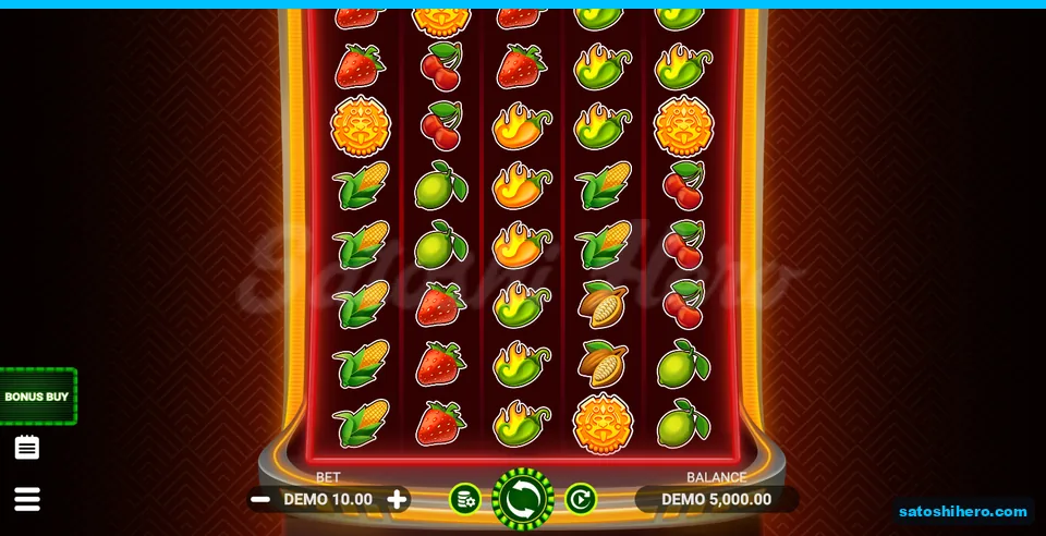 Five reels rest with fruit and sun coin