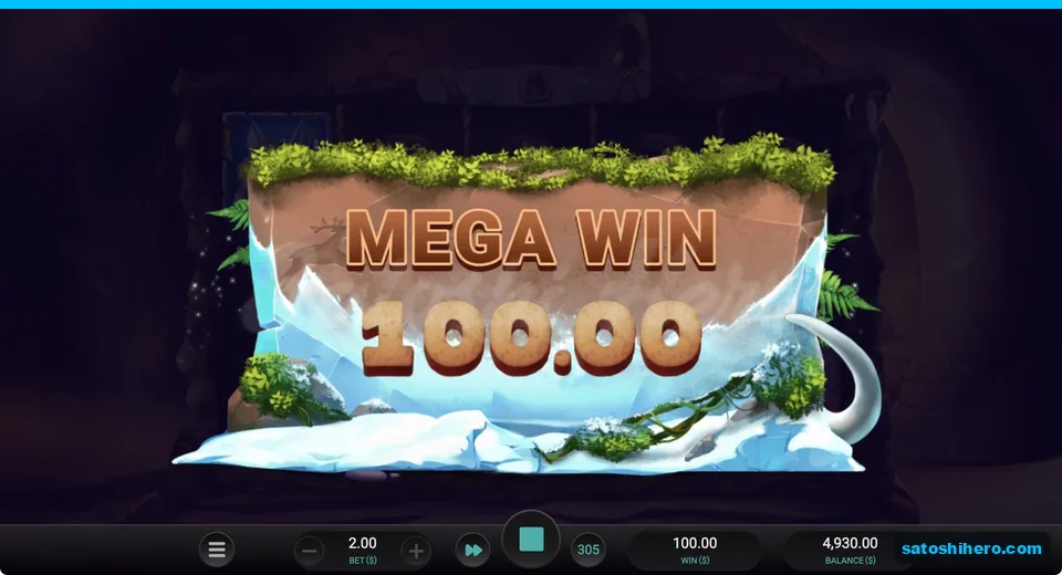 Mega Win banner shows one hundred dollars