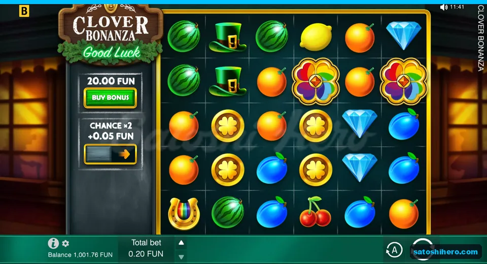 Game screen showing the gold-framed board and two rainbow Scatters