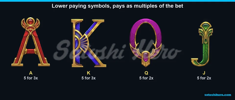 3x A and K top the royal symbol payouts