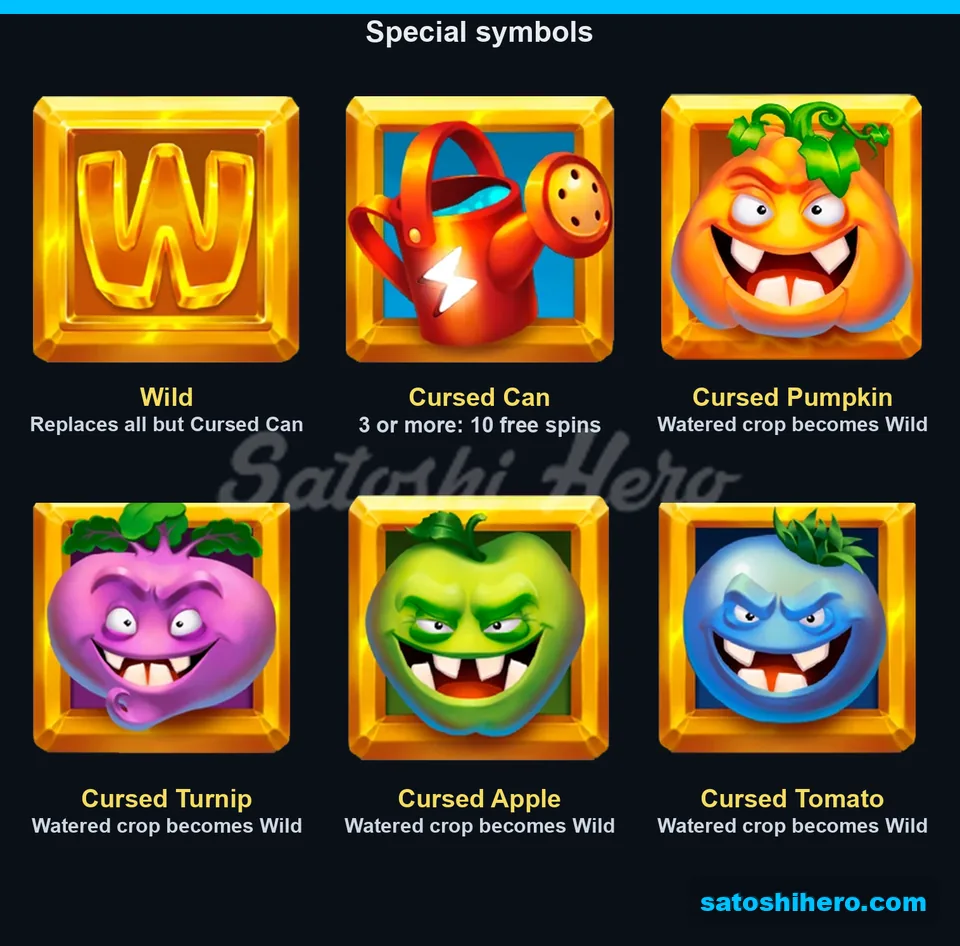 Wild, scatter can, and cursed crop symbols
