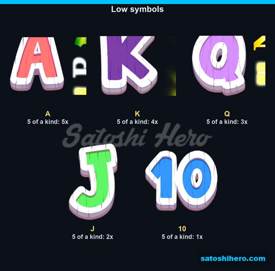 Low card symbols listed from A to 10