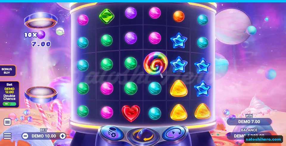 Ten violet orbs pay 7.00 DEMO