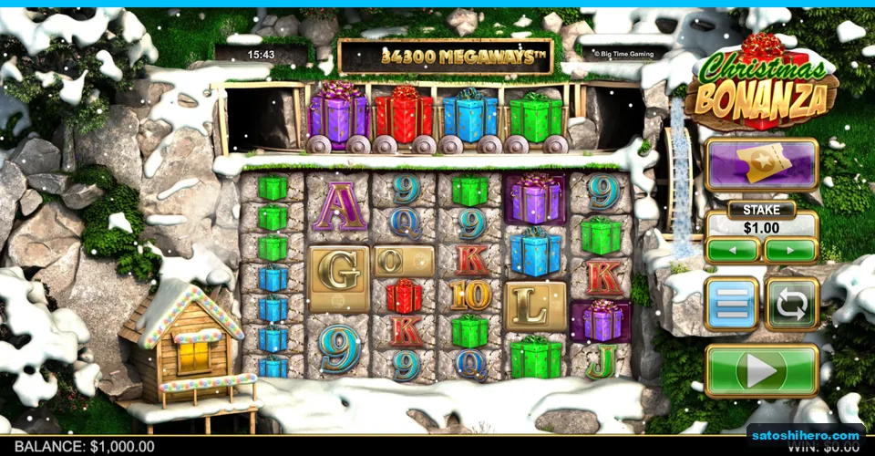 Six-reel grid with mine carts and gifts