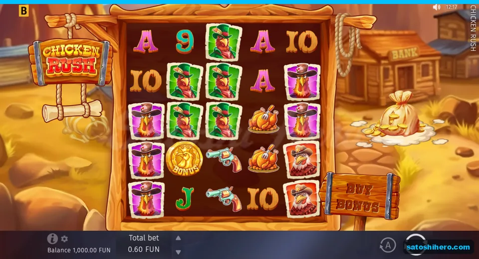 Base screen showing chicken symbols and the purchase control