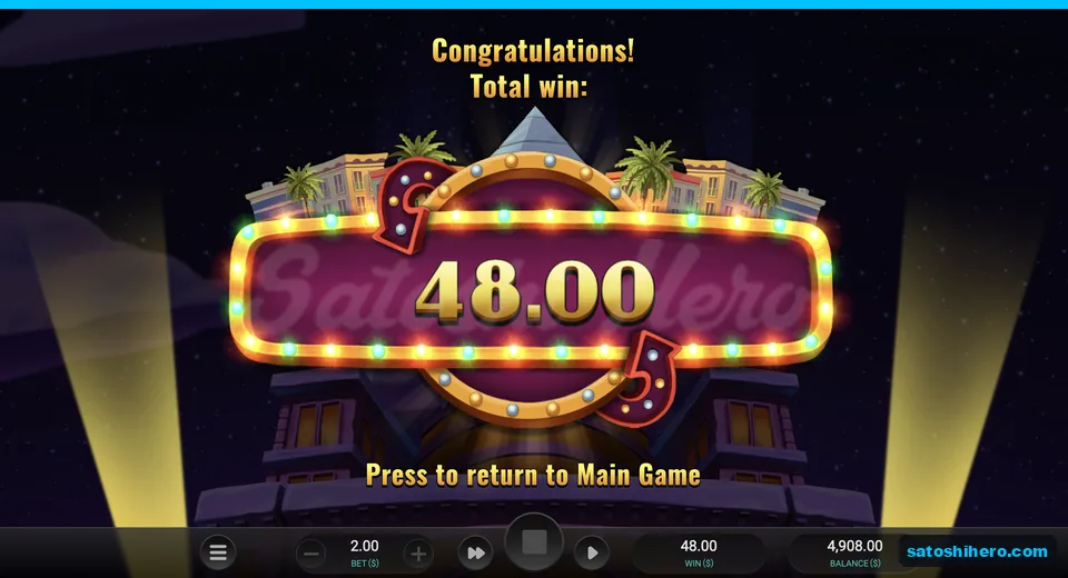 Casino marquee shows $48.00 bought bonus