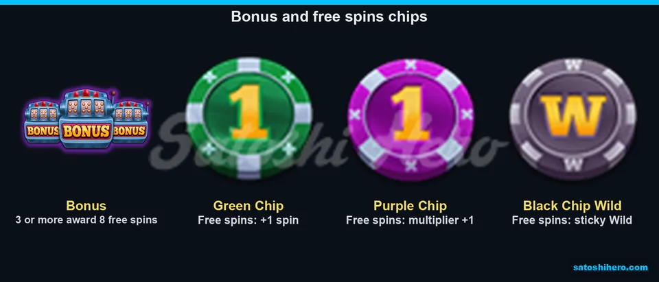 Bonus symbol and three chip types