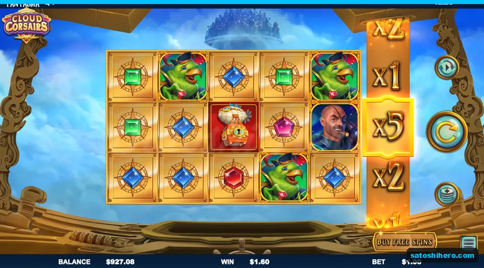 $1.60 win shown with x5 multiplier