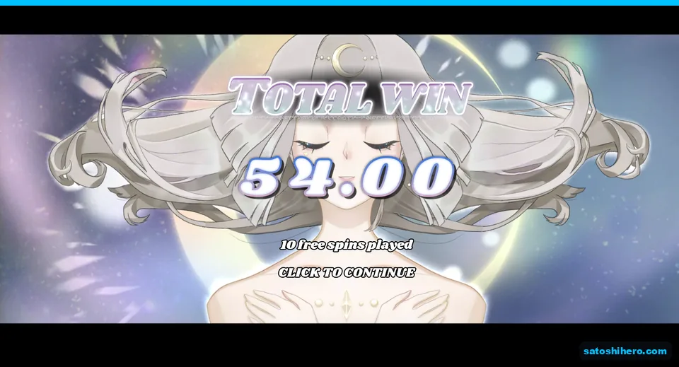 Total card shows $54.00 after ten spins