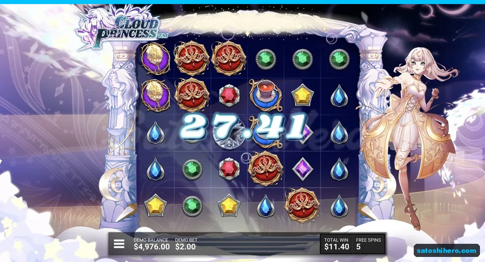 Starry free spin shows a $27.41 hit