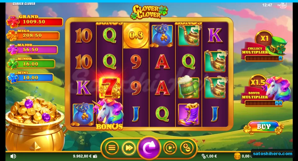 9,962.80 balance beside jackpot ladder and multiplier meters
