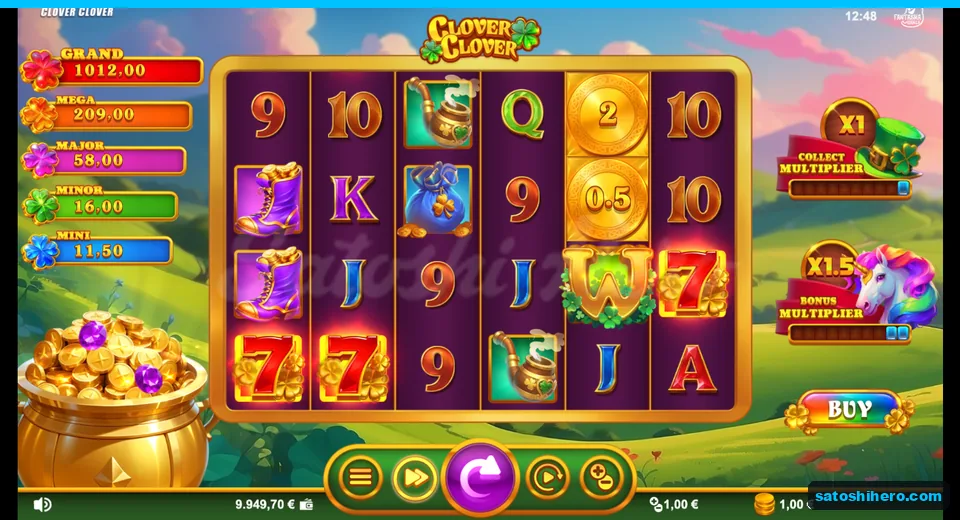 1.00 win showing two red sevens