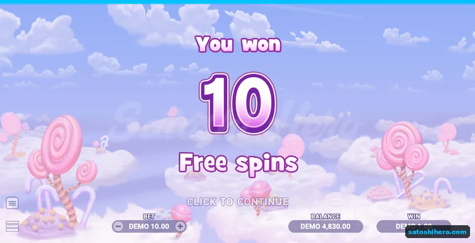 10 Free spins popup above 4,830.00 balance