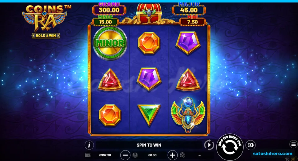 Resting reels with gems, scarab and Minor coin