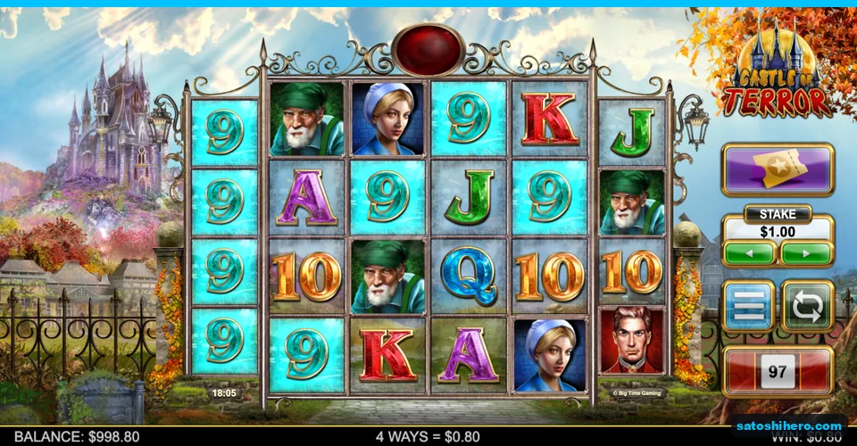 Highlighted nine-symbol win across the reels