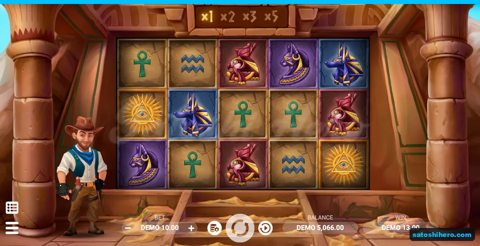 13.00 DEMO win shown on settled symbol board