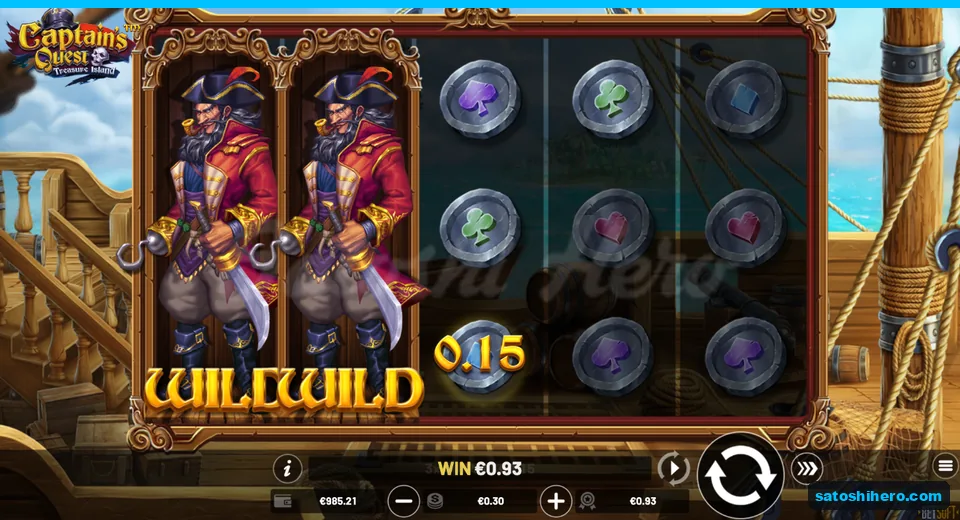 Two full Captain reels show $0.93 win