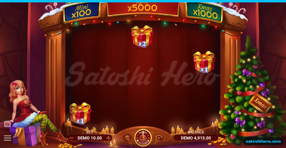 Three Gifts show x2, x1 and x1 with three respins