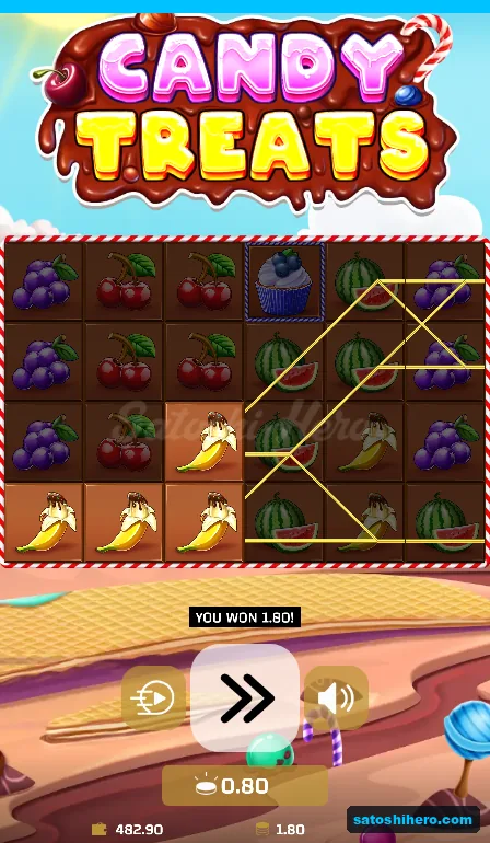 $1.80 win shown over traced banana and watermelon lines