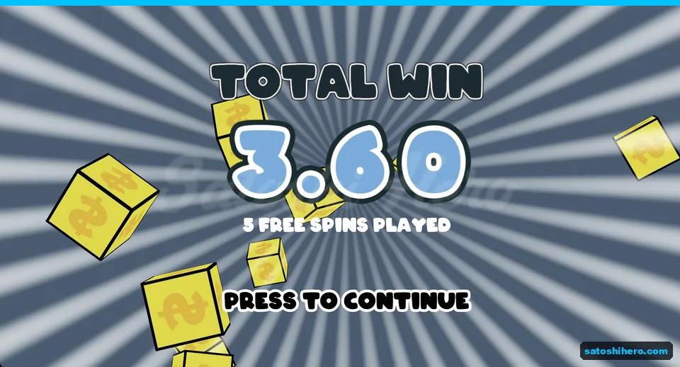 Total card shows $3.60 from free spins