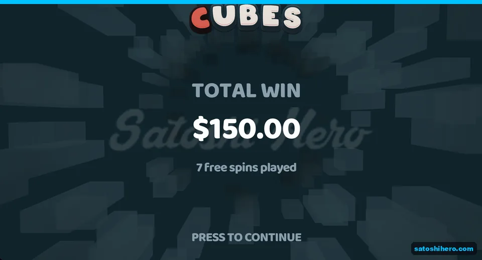 Total win card showing $150.00