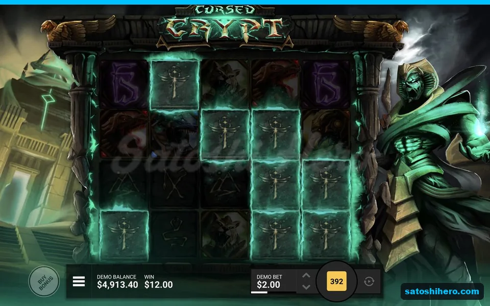 Ankh glyphs light up a $12.00 win