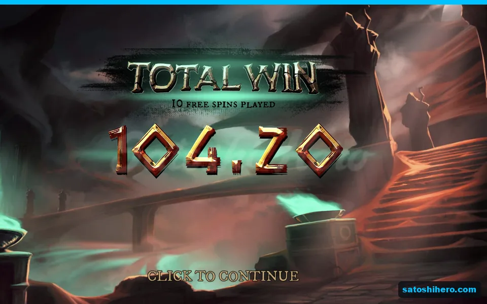 Total Win card shows 104.20 payout