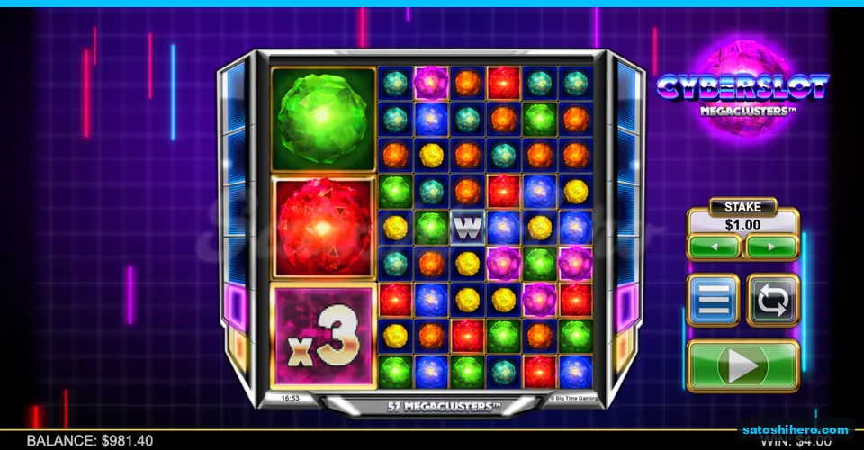 Settled grid showing a four dollar win