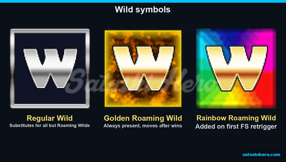 Three wild tiles in silver gold and rainbow