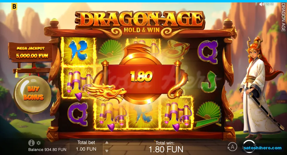 Win panel showing 1.80 total line payout