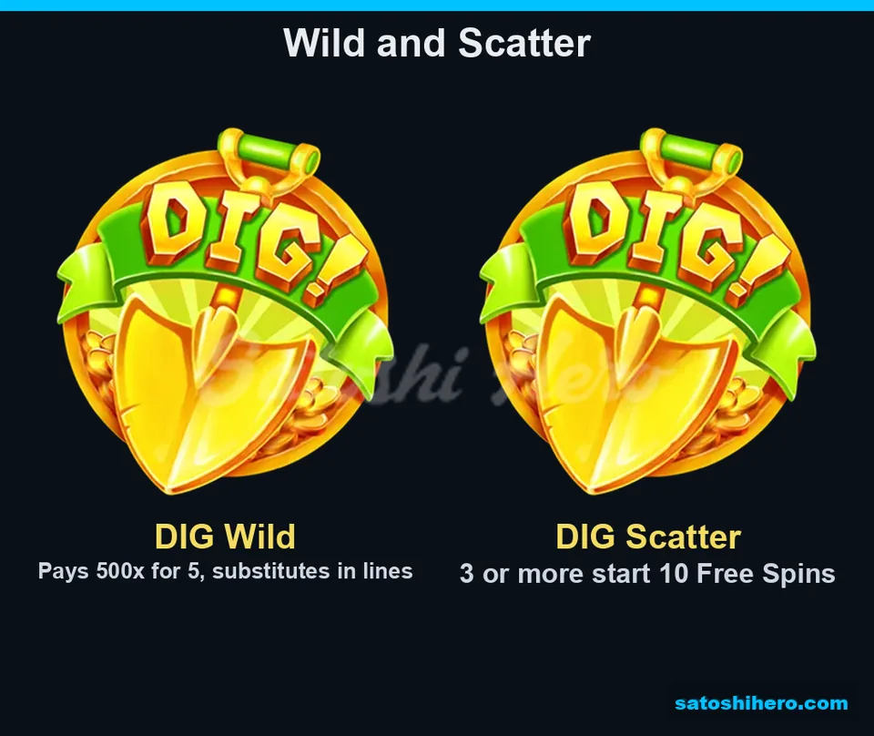 Info screen showing the golden DIG medal and shovel